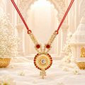 Ornate Gold & Red Stone Mala