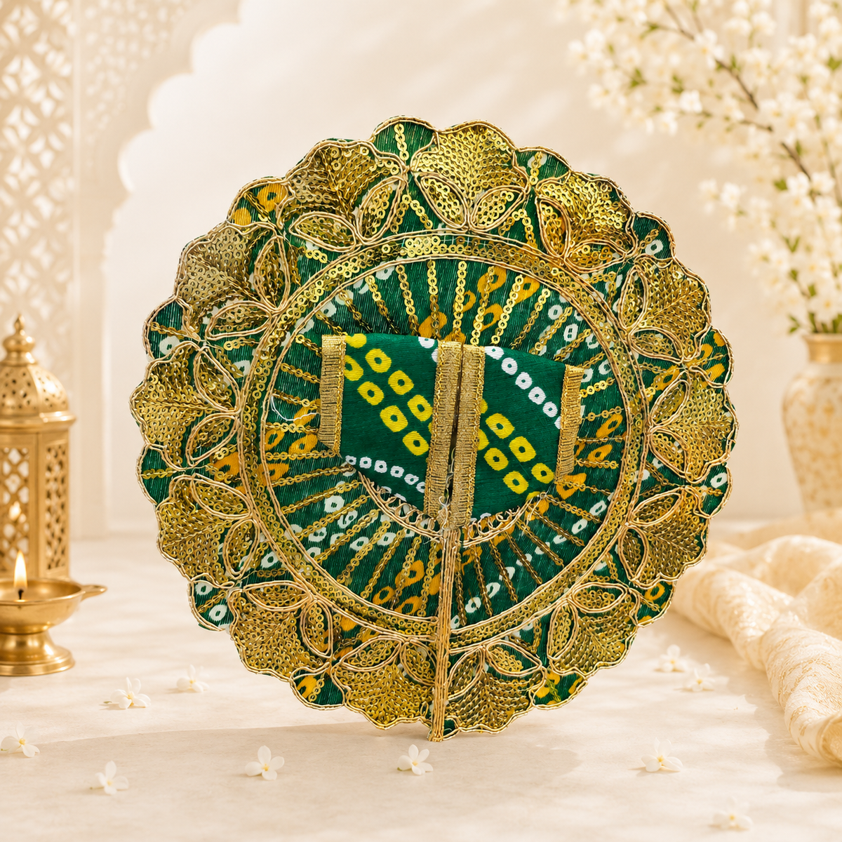 Vrindavan Bandhej Zari Poshak