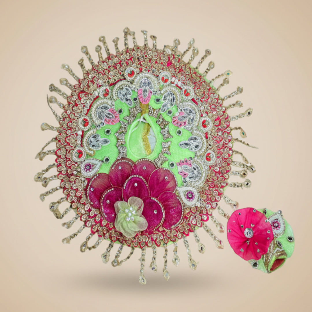 Madhuban Mohini – Green Floral Poshak with Pagdi