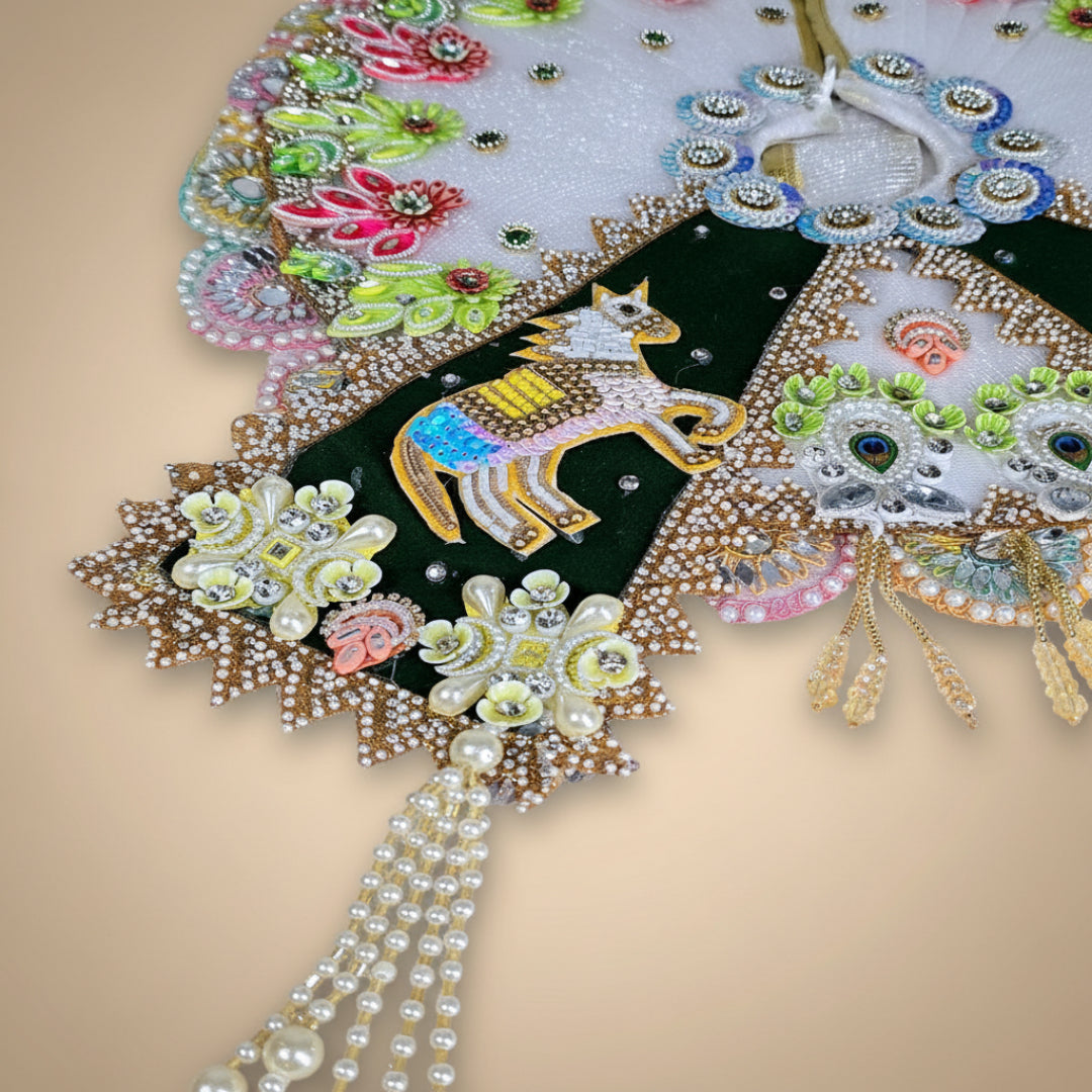 Shwet Pushp – White Floral Pearl Poshak