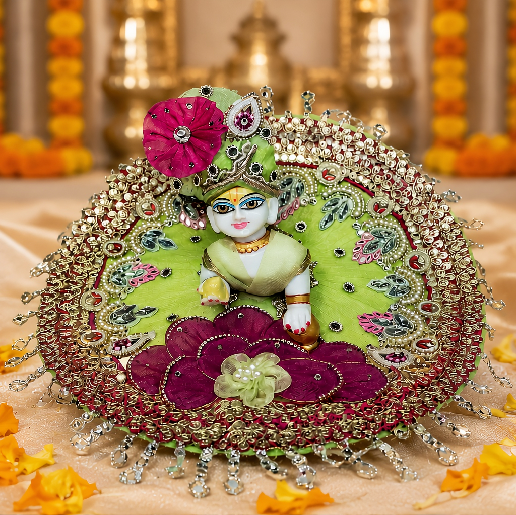 Madhuban Mohini – Green Floral Poshak with Pagdi